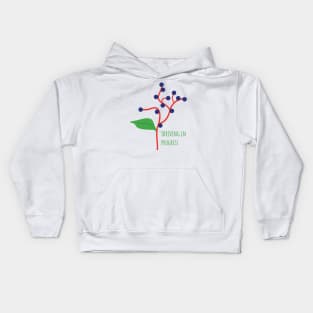 Thiriving In Progress Botanical Print, Red & Blue Kids Hoodie